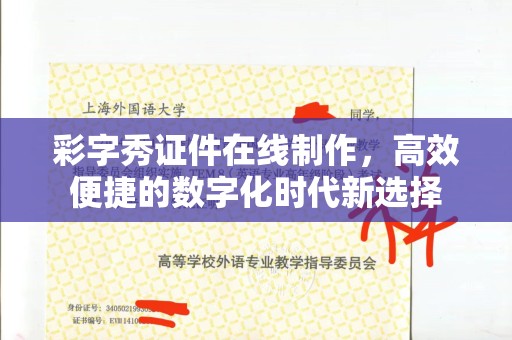 贵阳彩字秀证件在线制作，高效便捷的数字化时代新选择