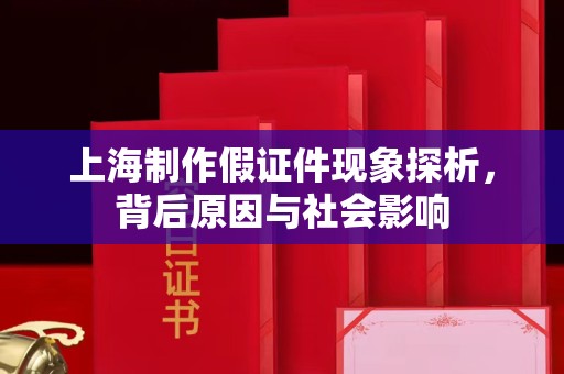 贵阳上海制作假证件现象探析，背后原因与社会影响